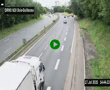 <h2>Webcam routière à hauteur de Bois-Guillaume en périphérie de Rouen. Vue orientée vers Rouen</h2>