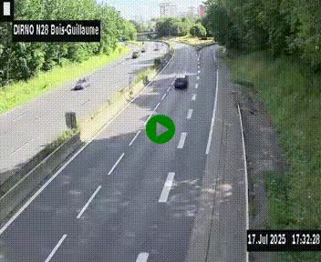 <h2>Webcam routière à hauteur de Bois-Guillaume en périphérie de Rouen. Vue orientée vers Rouen</h2>