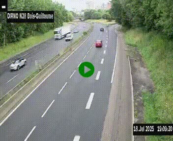 <h2>Webcam routière à hauteur de Bois-Guillaume en périphérie de Rouen. Vue orientée vers Rouen</h2>