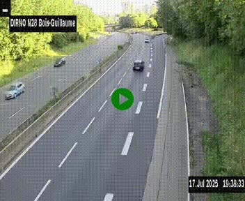 <h2>Webcam routière à hauteur de Bois-Guillaume en périphérie de Rouen. Vue orientée vers Rouen</h2>