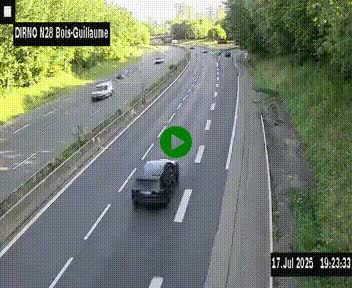 <h2>Webcam routière à hauteur de Bois-Guillaume en périphérie de Rouen. Vue orientée vers Rouen</h2>