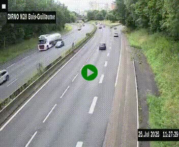 <h2>Webcam routière à hauteur de Bois-Guillaume en périphérie de Rouen. Vue orientée vers Rouen</h2>