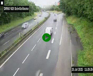 <h2>Webcam routière à hauteur de Bois-Guillaume en périphérie de Rouen. Vue orientée vers Rouen</h2>