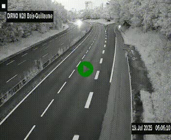<h2>Webcam routière à hauteur de Bois-Guillaume en périphérie de Rouen. Vue orientée vers Rouen</h2>