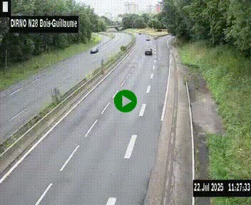 <h2>Webcam routière à hauteur de Bois-Guillaume en périphérie de Rouen. Vue orientée vers Rouen</h2>