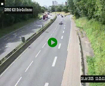 <h2>Webcam routière à hauteur de Bois-Guillaume en périphérie de Rouen. Vue orientée vers Rouen</h2>
