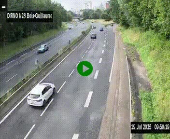 <h2>Webcam routière à hauteur de Bois-Guillaume en périphérie de Rouen. Vue orientée vers Rouen</h2>