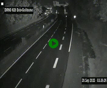 <h2>Webcam routière à hauteur de Bois-Guillaume en périphérie de Rouen. Vue orientée vers Rouen</h2>