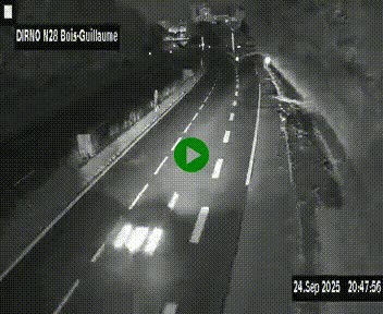 <h2>Webcam routière à hauteur de Bois-Guillaume en périphérie de Rouen. Vue orientée vers Rouen</h2>
