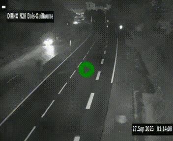 Webcam routière à hauteur de Bois-Guillaume en périphérie de Rouen. Vue orientée vers Rouen