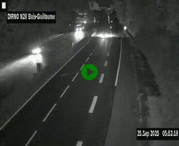 <h2>Webcam routière à hauteur de Bois-Guillaume en périphérie de Rouen. Vue orientée vers Rouen</h2>