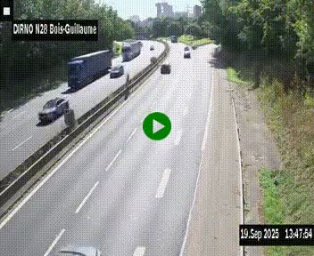 <h2>Webcam routière à hauteur de Bois-Guillaume en périphérie de Rouen. Vue orientée vers Rouen</h2>