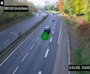 <h2>Webcam routière à hauteur de Bois-Guillaume en périphérie de Rouen. Vue orientée vers Rouen</h2>