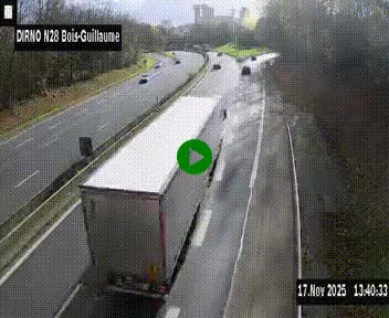 <h2>Webcam routière à hauteur de Bois-Guillaume en périphérie de Rouen. Vue orientée vers Rouen</h2>