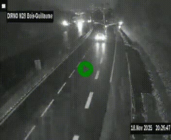 <h2>Webcam routière à hauteur de Bois-Guillaume en périphérie de Rouen. Vue orientée vers Rouen</h2>