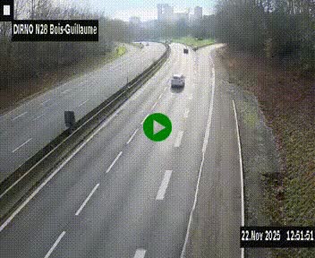 <h2>Webcam routière à hauteur de Bois-Guillaume en périphérie de Rouen. Vue orientée vers Rouen</h2>