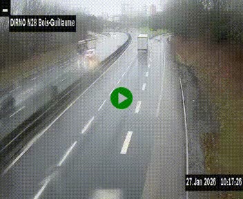 <h2>Webcam routière à hauteur de Bois-Guillaume en périphérie de Rouen. Vue orientée vers Rouen</h2>