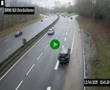 <h2>Webcam routière à hauteur de Bois-Guillaume en périphérie de Rouen. Vue orientée vers Rouen</h2>