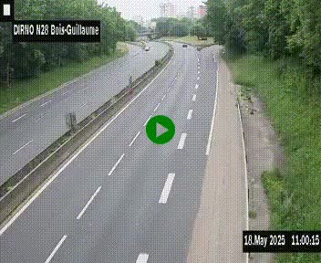 <h2>Webcam routière à hauteur de Bois-Guillaume en périphérie de Rouen. Vue orientée vers Rouen</h2>