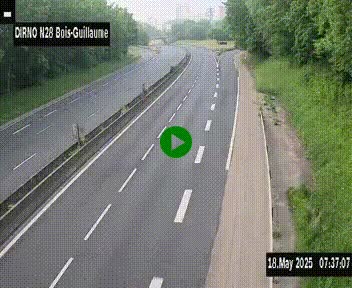 <h2>Webcam routière à hauteur de Bois-Guillaume en périphérie de Rouen. Vue orientée vers Rouen</h2>