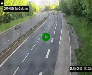 <h2>Webcam routière à hauteur de Bois-Guillaume en périphérie de Rouen. Vue orientée vers Rouen</h2>