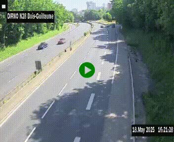 <h2>Webcam routière à hauteur de Bois-Guillaume en périphérie de Rouen. Vue orientée vers Rouen</h2>