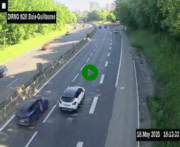 <h2>Webcam routière à hauteur de Bois-Guillaume en périphérie de Rouen. Vue orientée vers Rouen</h2>