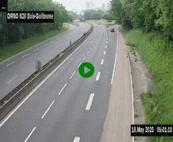 <h2>Webcam routière à hauteur de Bois-Guillaume en périphérie de Rouen. Vue orientée vers Rouen</h2>