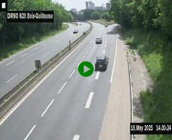 <h2>Webcam routière à hauteur de Bois-Guillaume en périphérie de Rouen. Vue orientée vers Rouen</h2>