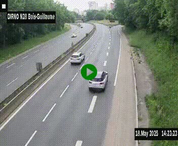 <h2>Webcam routière à hauteur de Bois-Guillaume en périphérie de Rouen. Vue orientée vers Rouen</h2>