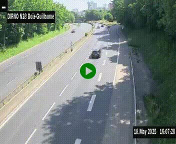 <h2>Webcam routière à hauteur de Bois-Guillaume en périphérie de Rouen. Vue orientée vers Rouen</h2>