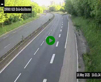 <h2>Webcam routière à hauteur de Bois-Guillaume en périphérie de Rouen. Vue orientée vers Rouen</h2>
