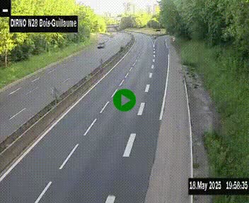 <h2>Webcam routière à hauteur de Bois-Guillaume en périphérie de Rouen. Vue orientée vers Rouen</h2>