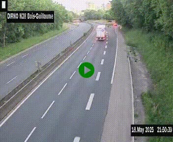 <h2>Webcam routière à hauteur de Bois-Guillaume en périphérie de Rouen. Vue orientée vers Rouen</h2>