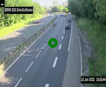 <h2>Webcam routière à hauteur de Bois-Guillaume en périphérie de Rouen. Vue orientée vers Rouen</h2>