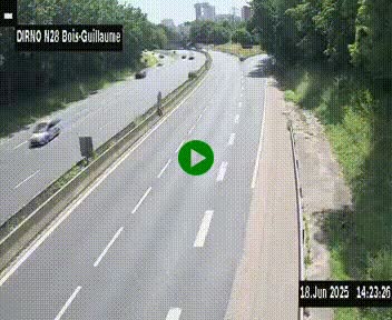 <h2>Webcam routière à hauteur de Bois-Guillaume en périphérie de Rouen. Vue orientée vers Rouen</h2>