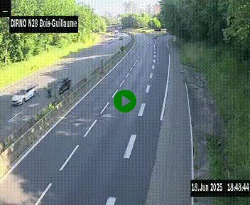 <h2>Webcam routière à hauteur de Bois-Guillaume en périphérie de Rouen. Vue orientée vers Rouen</h2>