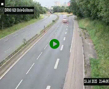 <h2>Webcam routière à hauteur de Bois-Guillaume en périphérie de Rouen. Vue orientée vers Rouen</h2>