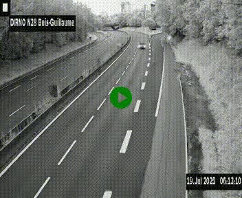 <h2>Webcam routière à hauteur de Bois-Guillaume en périphérie de Rouen. Vue orientée vers Rouen</h2>