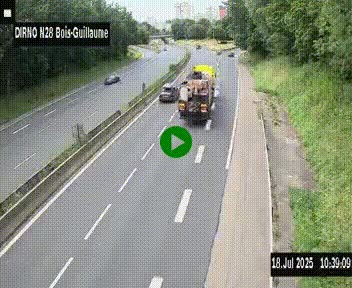 <h2>Webcam routière à hauteur de Bois-Guillaume en périphérie de Rouen. Vue orientée vers Rouen</h2>