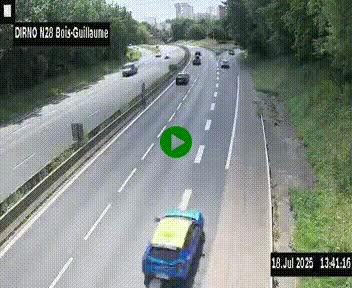 <h2>Webcam routière à hauteur de Bois-Guillaume en périphérie de Rouen. Vue orientée vers Rouen</h2>