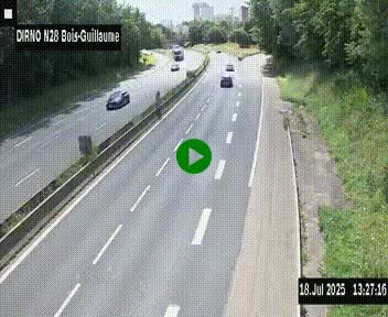 <h2>Webcam routière à hauteur de Bois-Guillaume en périphérie de Rouen. Vue orientée vers Rouen</h2>