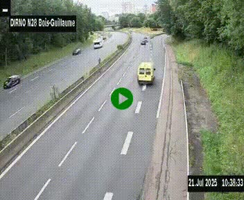 <h2>Webcam routière à hauteur de Bois-Guillaume en périphérie de Rouen. Vue orientée vers Rouen</h2>
