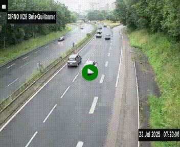 <h2>Webcam routière à hauteur de Bois-Guillaume en périphérie de Rouen. Vue orientée vers Rouen</h2>