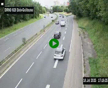 <h2>Webcam routière à hauteur de Bois-Guillaume en périphérie de Rouen. Vue orientée vers Rouen</h2>