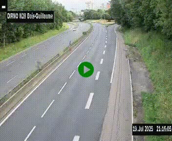 <h2>Webcam routière à hauteur de Bois-Guillaume en périphérie de Rouen. Vue orientée vers Rouen</h2>