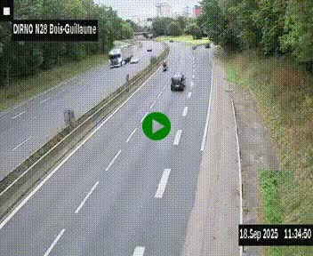 <h2>Webcam routière à hauteur de Bois-Guillaume en périphérie de Rouen. Vue orientée vers Rouen</h2>