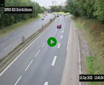 <h2>Webcam routière à hauteur de Bois-Guillaume en périphérie de Rouen. Vue orientée vers Rouen</h2>