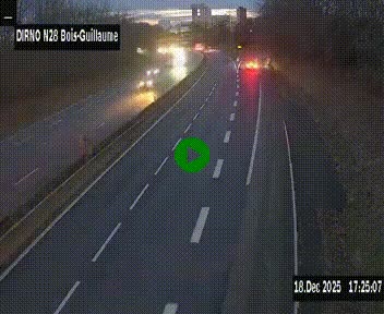 Webcam routière à hauteur de Bois-Guillaume en périphérie de Rouen. Vue orientée vers Rouen