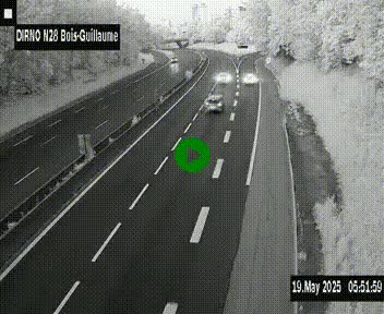 <h2>Webcam routière à hauteur de Bois-Guillaume en périphérie de Rouen. Vue orientée vers Rouen</h2>